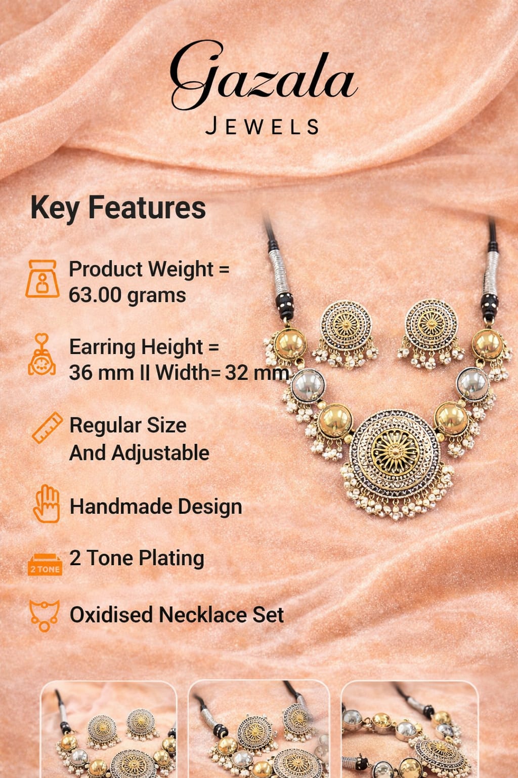 Gazala Oxidised Necklace Set
